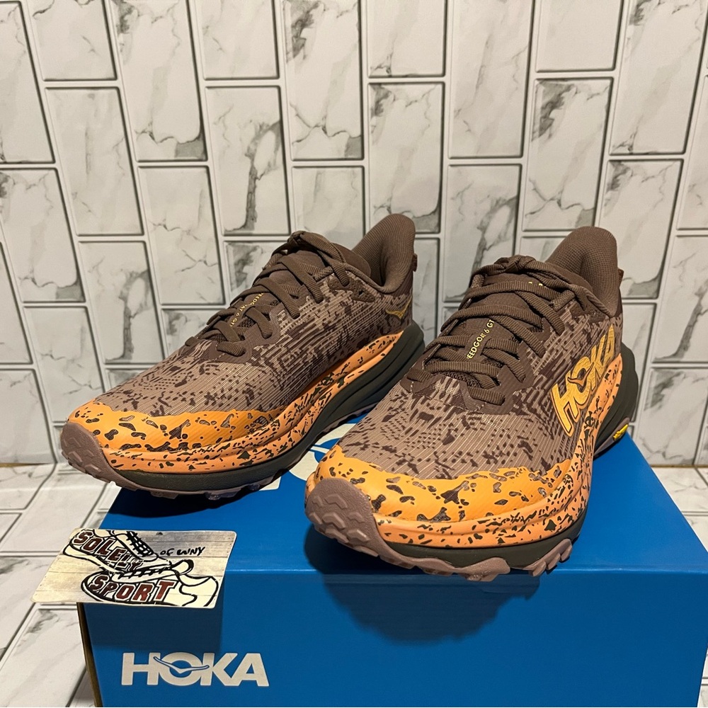 New Hoka One Speedgoat 6 GTX Gore-Tex Brown Coral Hiking Trail Shoes Womens Size - Picture 3 of 16